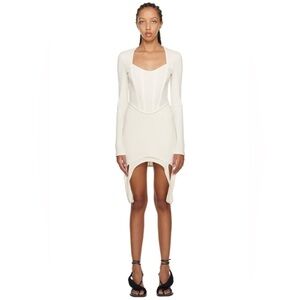 New! DION LEE Organic Cotton Rib Double Lock Corset Minidress Size 8 NWT